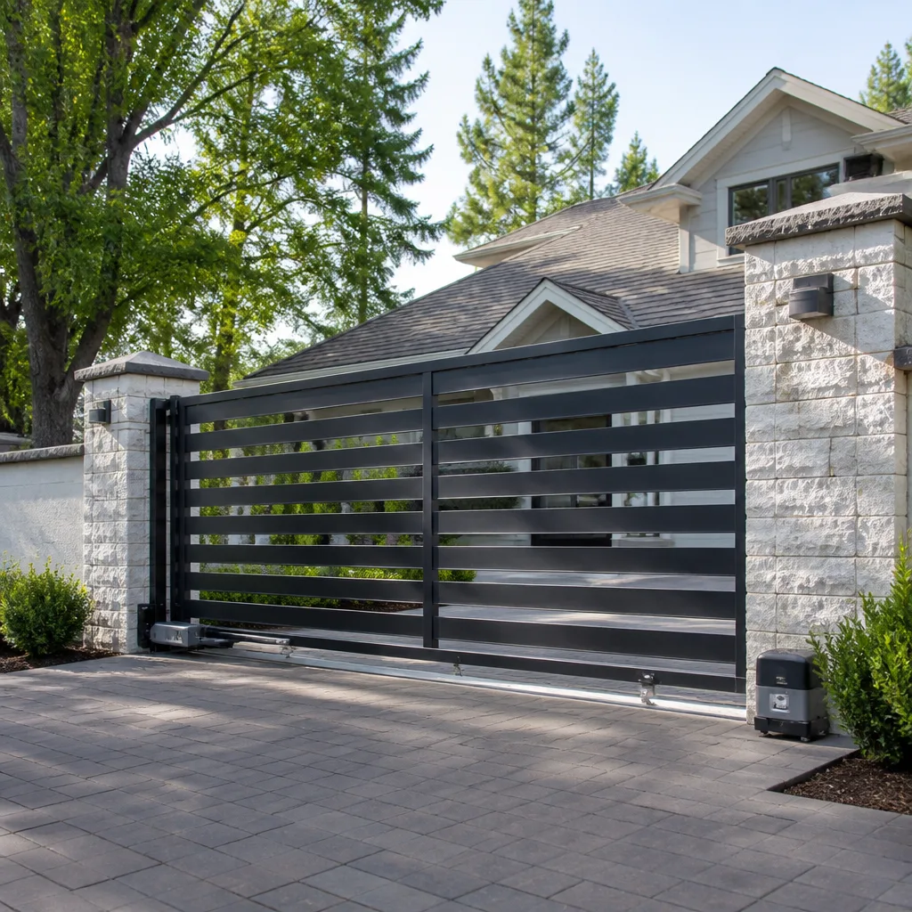 Sliding driveway gates